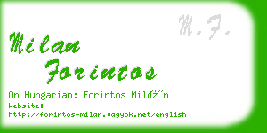 milan forintos business card